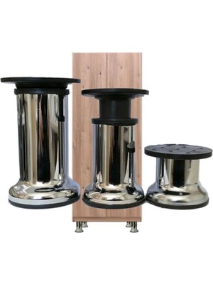 Mikasso Ayarlı Metal Dolap Vestiyer Komidin Baza Ayağı - 5 cm (4 Adet) Kahverengi