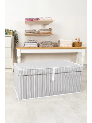 Mikasso Kartonlu Hurç Mega Plus (70 × 40 × 30 Cm) 70 x 40 Kumaş Gri Eg