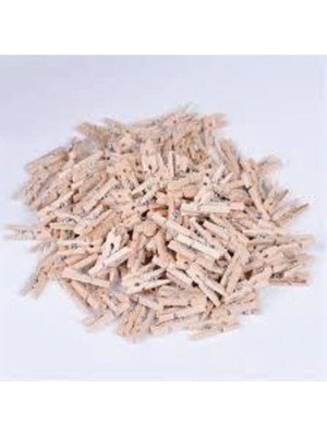 Mikasso Ahşap Mandal 100 Lü Küçük Natural 20