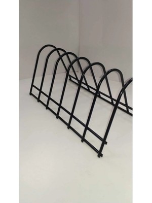 Mikasso 6 Bölmeli Siyah Tabak Organizer Metal Siyah