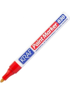 Mikasso Paint Markör Rötuş Kalemi (Ahşap, Cam, Plastik, Metal, Plastik, Kağıt) Kırmızı