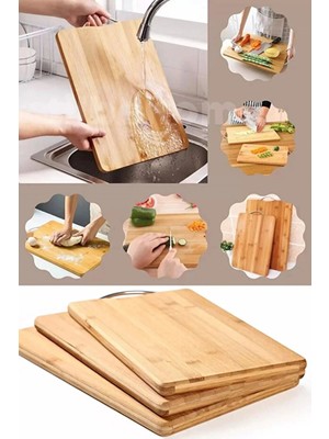 Mikasso Bambu Kesme Tahtası 32X22X1.8 Bambu Kahverengi
