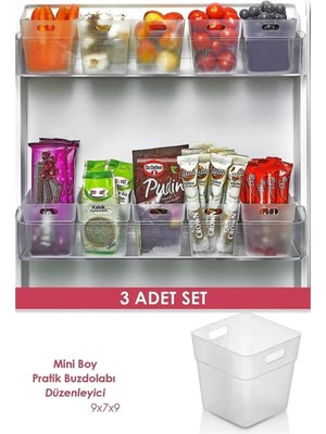 Mikasso 3lü Buzdolabı Kapak Içi Düzenleyici Organizer | Buzdolabı Içi Düzenleyici ve Banyo Organizeri Plasti