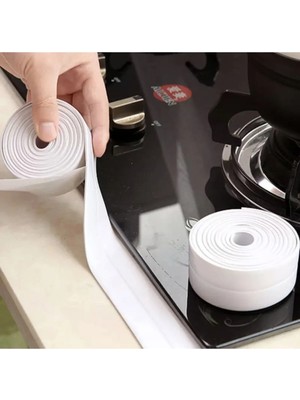 Mikasso Sızdırmaz Mutfak Banyo Duvar Küvet Lavabo Duşakabin Bandı (Uzunluk 3,2 M, Genişlik 3,8 Cm) Beyaz