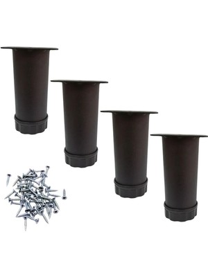 Mikasso Tablalı Metal Baza Kanepe Dolap Tezgah Mobilya Baza Ayağı Siyah 8 cm (4 Adet) Siyah