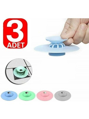 Mikasso Lavabo Küvet Tıkacı 3 Adet Mutfak Banyo Gider Tıpası Kapağı Tıkaç Süzgeç Plastik