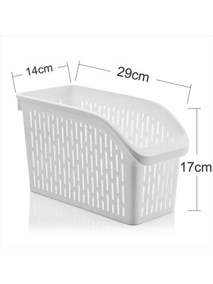 Mikasso Küçük Boy Çok Amaçlı Düzenleyici Kutu Kap Sepet Plastik 15 x 17 Beyaz Tr