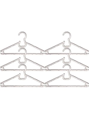 Mikasso Bebek 6 Lı Kristal Şeffaf Elbise Askısı Plastik Beyaz