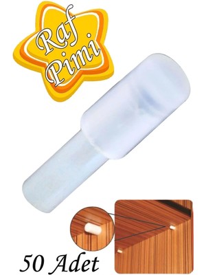 Mikasso Raf Pimi Plastik Başlı Cam Tutucu Çivisi Mobilya Dolap Pimi Şeffaf (50 Adet) Turuncu