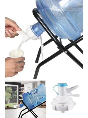 Mikasso Güvenlikli Damacana Başlığı Kapağı Su Doldurma Aparatı Kapak Bej Tr