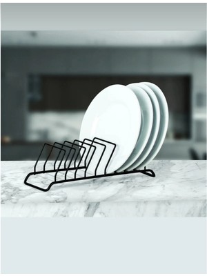 Mikasso Siyah 9 Bölmeli Metal Tabaklık - Bulaşıklık Paslanmaz Çelik Siyah