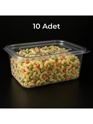 Mikasso Plastik Sızdırmaz Kap 1000 Cc/gr 10 Adet (Buzluk Kabı) Plastik Şeffaf