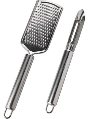 Mikasso Çelik El Rendesi ve Soyacak Oyacak Seti-Süper Paket Ikili Set Beyaz