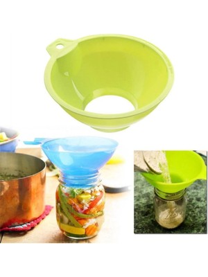 Mikasso 2 Adet Konserve Kavanozu Doldurma Aparatı Plastik Plastik Mutfak Hunisi Plastik Sarı