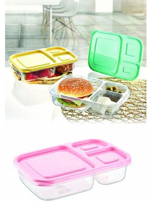 Mikasso 3 Bölmeli Diyet Saklama Kabı Beyaz