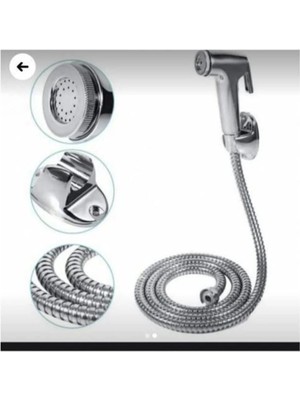 Mikasso Spiralli Taharet Musluğu Taharetmatik El Tabancalı Hortum Mafsal