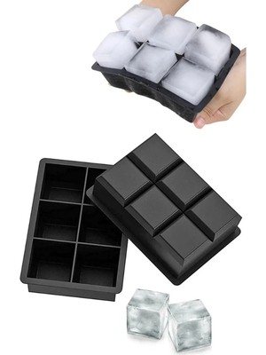 Mikasso 6 Bölmeli Büyük Boy Silikon Buz Kalıb Silikon