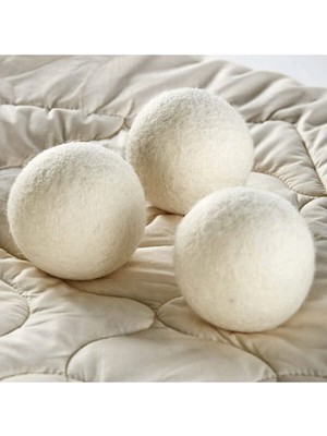 Mikasso Yün Kurutma Topu - Çamaşır Kurutma Topu 3'lü-Kurutma Makinası Beyaz