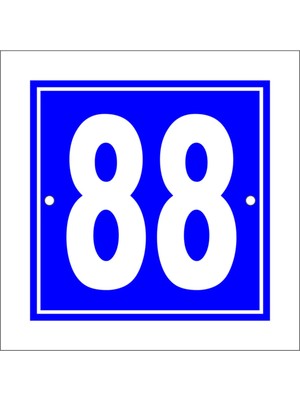 Mikasso 88 Numara Kapı Numarası 10X10 Cm, Bina, Apartman, Işyeri,villa Numarası