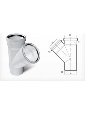 Mikasso Dublex Pvc Atık Su Borusu Pimaş Tek Çatal 100 x 50 Mm.