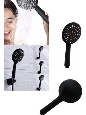 Mikasso Piano Black Siyah 3 Fonksiyonlu Duş Başlığı Plastik