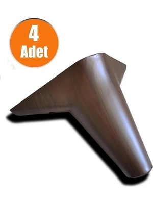 Mikasso Moda Konik 12 cm Mobilya Baza Koltuk Puf Ayak Kanepe Ayağı (4 Adet) Kahverengi
