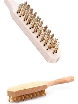 Mikasso Edoni No:4 Tel Fırça Ahşap Saplı Tel Fırça Sık Dişli Sağlam Telli Ahşap Saplı 1410