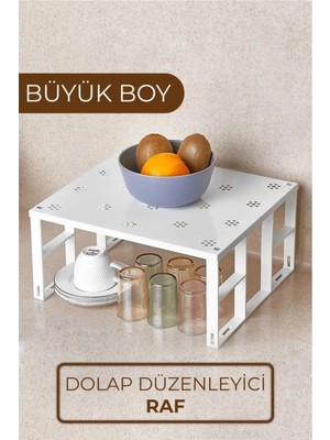 Mikasso Metal Dolap Içi Raf Düzenleyici Büyük Boy Metal Beyaz Tr