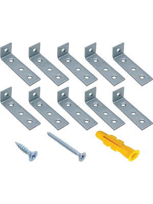 Mikasso Deprem Güvenliği Dolap Sabitleme Aparatı Seti 16X55X15MM - Mobilya Gardırop Eşya Duvara Sabitleyici