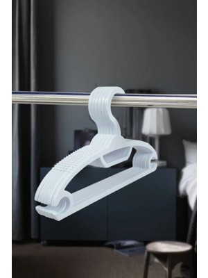 Mikasso Gondol Çocuk Elbise Askısı Bebek Elbise Askısı 6 Adet Beyaz Renk 29 cm