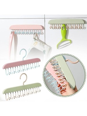 Mikasso Dolap Içi Askılık Düzenleyici Mutfak Banyo Çok Amaçlı Organizer Askı Şal Kravat Şapka Takı Plastik B