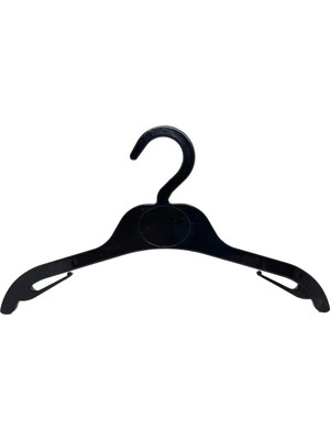 Mikasso Siyah Bebek Elbise Askısı 12 Adet Plastik Siyah