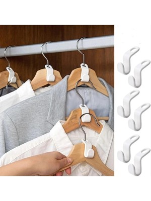 Mikasso 20 Adet Pratik Gardrop Askısı Çoklayıcı Aparatlar - Dolap Askı Çoklayıcı Plastik Sarı