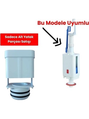 Mikasso Gömme Rezervuar Boşaltma Grubu Alt Yatak Parçası Rezervuar Iç Takım 1 Yıl Beyaz