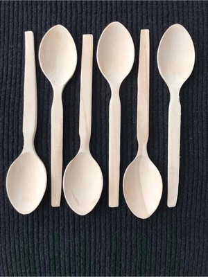 Mikasso Ahşap Kaşık 23 cm Tahta Kaşık 6 Adet Çelik Kahverengi