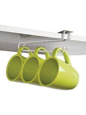 Mikasso Dolap Içi Raf Altı Metal Şarap Kadehi Askı Aparatı Kupa Askısı Metal Çok Renkli