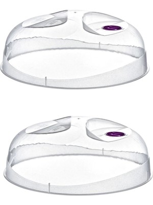 Mikasso ® 2 Adet Mikrodalga Fırın Koruyucu Sızdırmaz Gıda Koruyucu Dayanıklı Yiyecek Isıtma Kapağı Plastik B