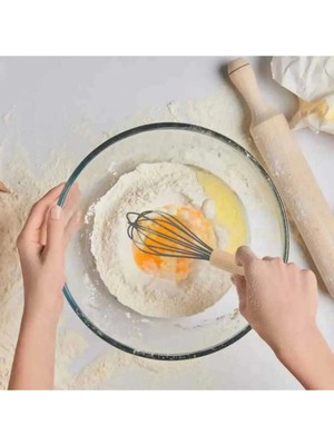 Mikasso Silikon Çırpıcı 23 cm Ahşap Sap (Sap-30) Çelik