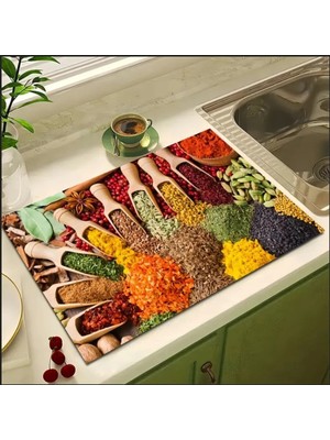 Mikasso 55 cm x 45 cm Aktar Tasarımı Tezgah Üstü Bulaşık Kurutma Matı Bulaşıklık Kurutma Örtüsü Silikon Çok