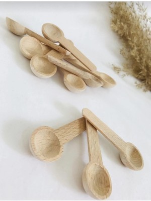 Mikasso 10'lu Ahşap Baharat Kaşığı- Baharat Küreği Mini Ahşap