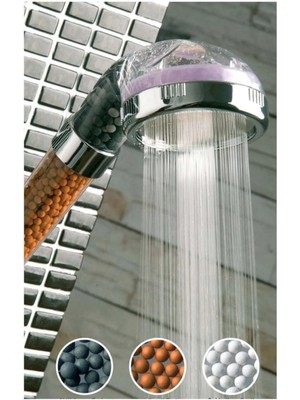 Mikasso %50 Su Tasarruflu ve Arıtmalı Doğal Taşlı Banyo El Duş Başlığı Plastik