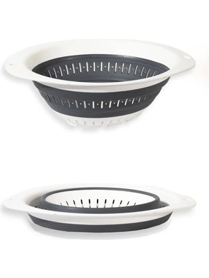 Mikasso Katlanabilir Akordiyon Yuvarlak Süzgeç Plastik