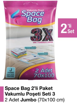 Mikasso 2 Adet 70X100 cm Vakumlu Poşet Seti Plastik Turuncu 70 x 50 Tr