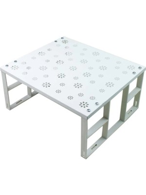 Mikasso 2 Adet Dolap Içi Düzenleyici Raf Metal Tabak Bardak Rafı Metal 35 x 50 Beyaz