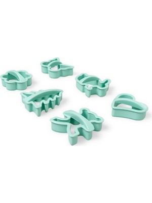 Mikasso 6 Parçalı Renkli Değişik Şekillerde Bisküvi ve Kurabiye Kalıbı Hamur Şekillendirici Plastik