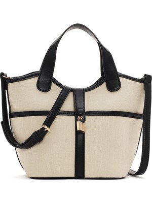 Derimod Kadın Krem Uzun Askılı Kumaş Kol Çantası 26SBD26166F