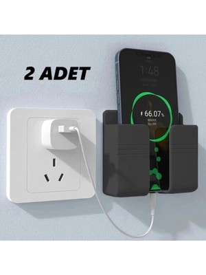Mikasso 2 Adet Yapışkanlı Duvara Monte Telefon, Kumanda Tutacağı. Duvara Yapışmalı Telefon Tutacağı. 2 Adet