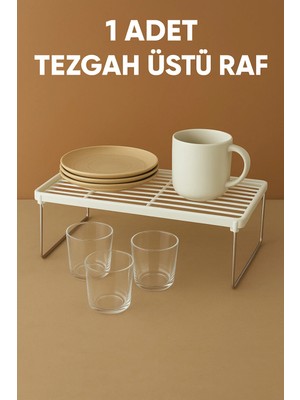 Mikasso Dolap Içi Raf Düzenleyici Plastik Mutfak Tezgah Üstü Yer Kazandıran Organizer 14X30 cm Plastik 30 x