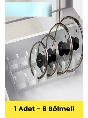 Mikasso Çok Amaçlı Tabak Tava Tencere Kapağı Düzenleyici – Plastik Çekmece & Dolap Içi Organizer (Beyaz) Pla