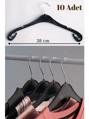 Mikasso 10'lu Plastik Elbise Askısı Plastik Beyaz Tr